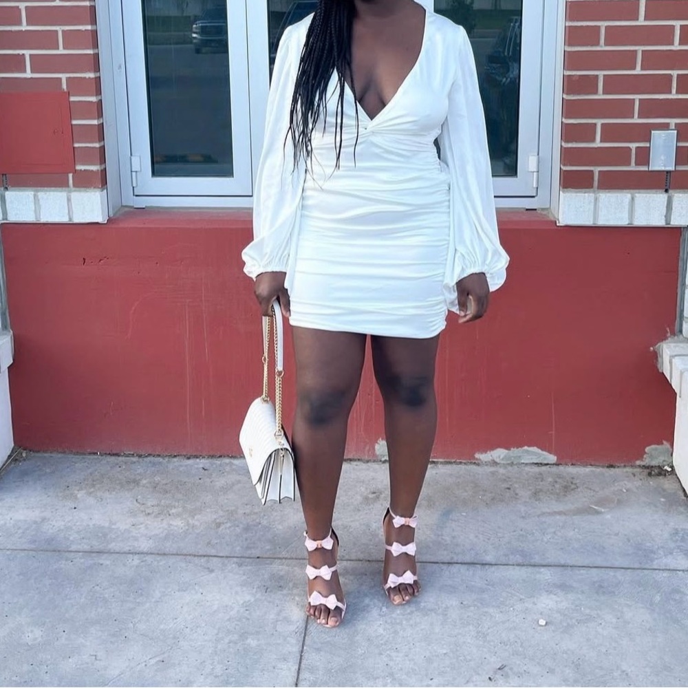 Oh Polly White Long Sleeve Dress